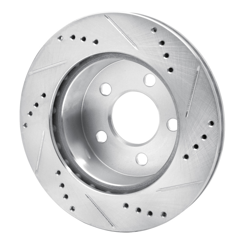Jeep Cherokee Brake Rotor (1) - Front Left - R1 Concepts - Drilled & Slotted - Silver - `99-`06